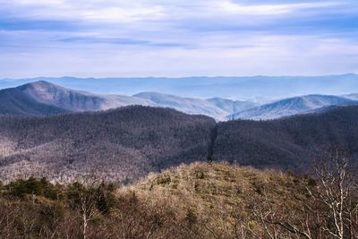 Scenic view of mountains against sky