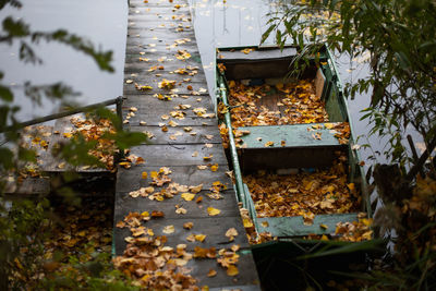 High angle view of food on table