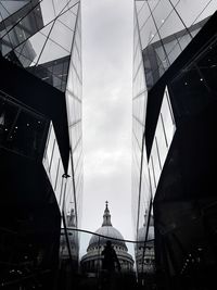Low angle view of modern building against sky
