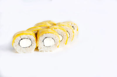 Close-up of food on white background