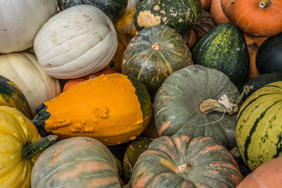 Full frame shot of pumpkins for sale