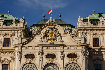 Low angle view of historic building against sky