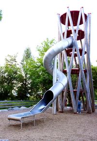 Lifeguard in park against clear sky