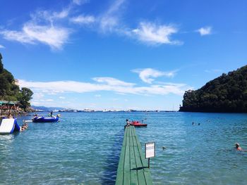 Boats in calm sea