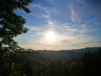 Scenic view of landscape against sky during sunset