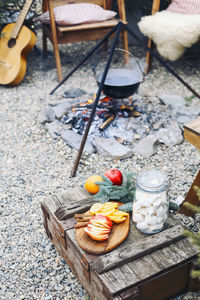 Close-up of food on table