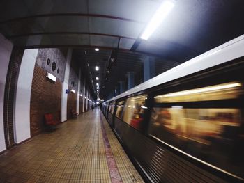 Blurred motion of subway station