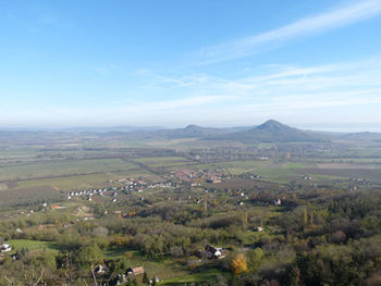 High angle view of landscape against sky