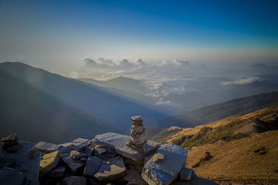Scenic view of mountains against sky