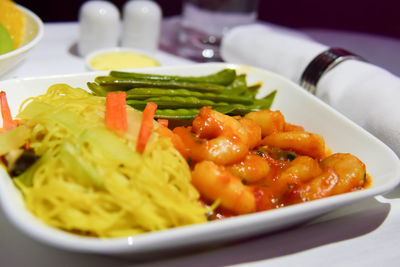 Close-up of food served in plate