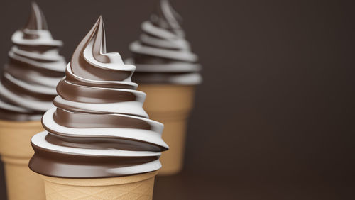 Close-up of ice cream on table
