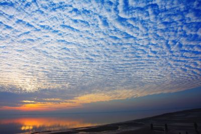 Scenic view of sea against dramatic sky