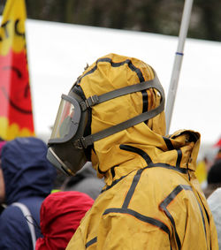 Rear view of man wearing hat