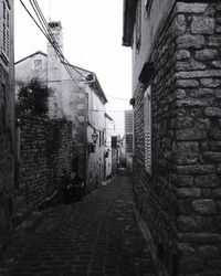 Narrow alley amidst buildings in city