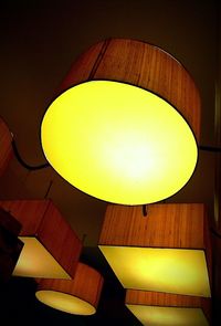 Low angle view of illuminated lamp