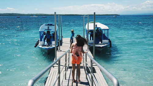 People on boat in sea