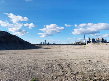 Panoramic view of land against sky