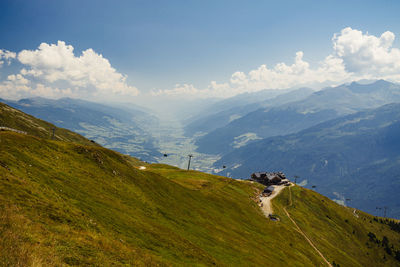 Scenic view of mountains against sky
