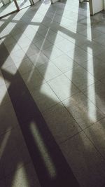 Shadow of tiled floor