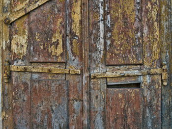 Full frame shot of old weathered door