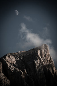 Low angle view of mountain against sky