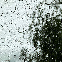 Full frame shot of wet glass window