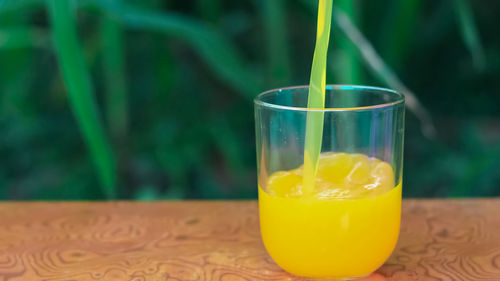 Close-up of drink on table