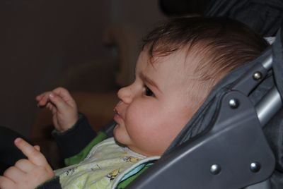 Close-up portrait of cute baby