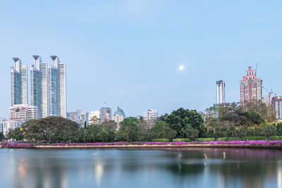 View of skyscrapers in city