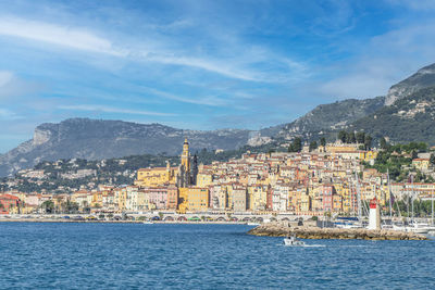 Landscape of the seafront of menton