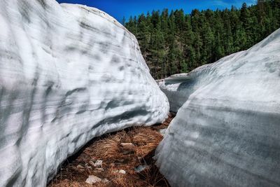 Narrow footpath amidst glaciers