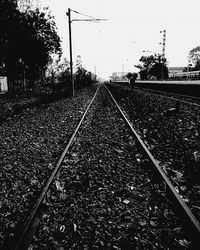 Surface level of railroad tracks