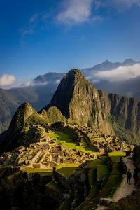 Scenic view of mountain range against sky