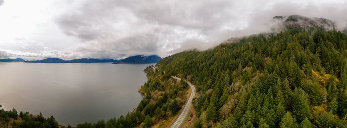 Panoramic view of lake against sky