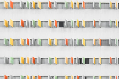 Full frame shot of colorful windows in building