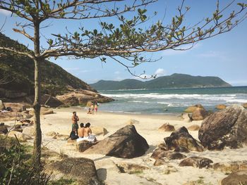 Scenic view of beach against sky