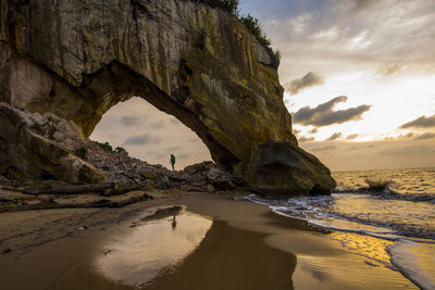 Scenic view of beach against sky