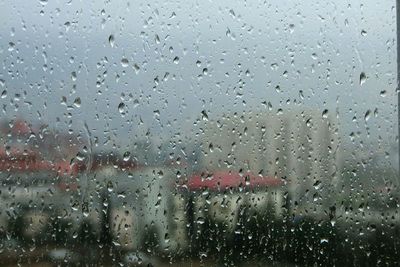 Close-up of water drops on glass