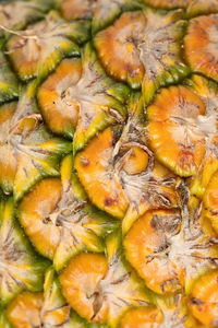 Close up of pineapple skin, vertical composition