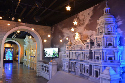 View of illuminated building at night