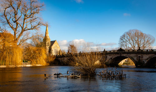 Bridge and church in shrewsbury