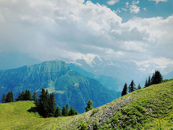 Scenic view of mountains against sky