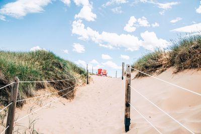 Scenic view of beach against sky