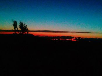 Silhouette of landscape at sunset