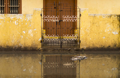 Close-up of yellow window