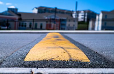 Speed bump in front of apartment complex