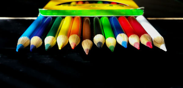 Close-up of colorful pencils