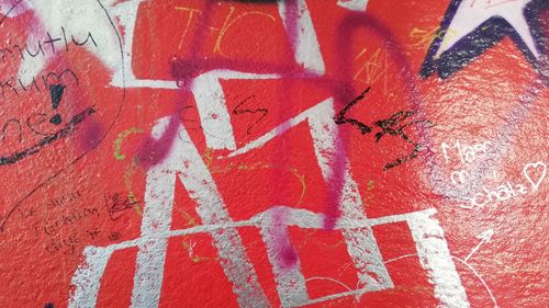Full frame shot of graffiti on wall
