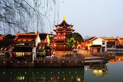 Reflection of built structures in water