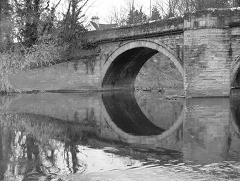 Arch bridge over river